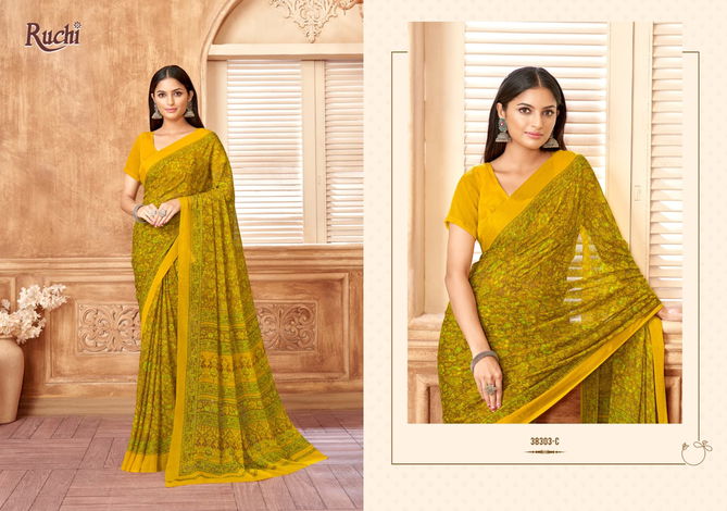 Star Chiffon 178 By Ruchi Daily Wear Chiffon Saree Suppliers In India